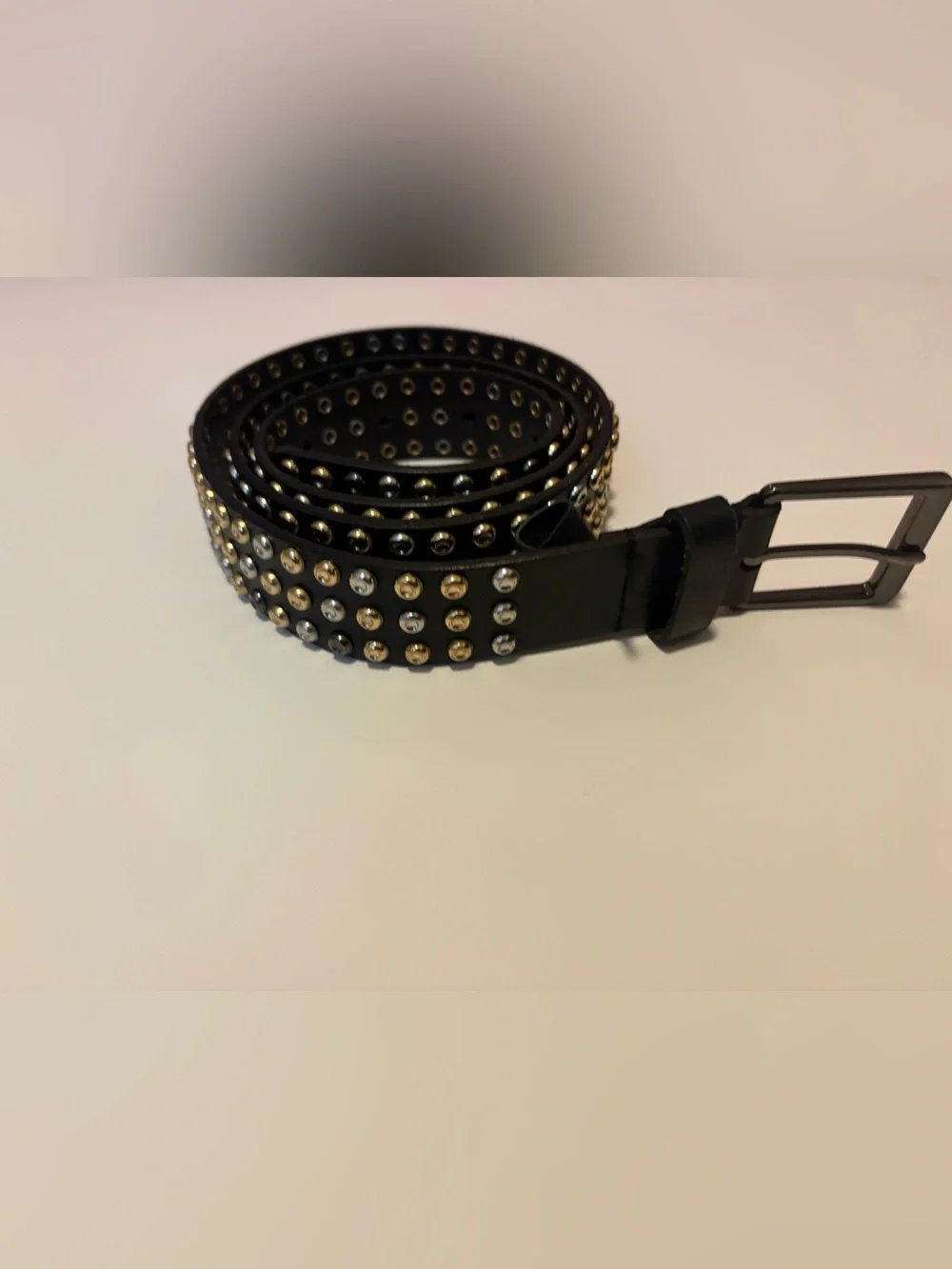 Cabi Black Studded Belt with Gold & Silver Accents - Picture 2 of 3